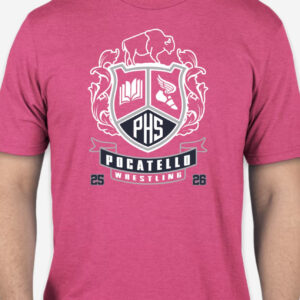 Pink shirt with shield logo